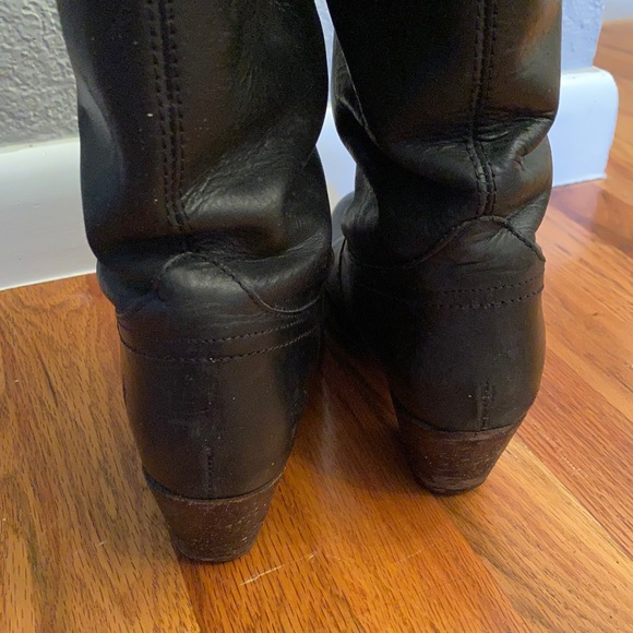 Frye Black Jane Tall Cuff Boots Size 7 - Picture 5 of 5